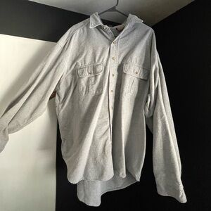 St. John's Bay Light Gray Casual Button-Down Shirt